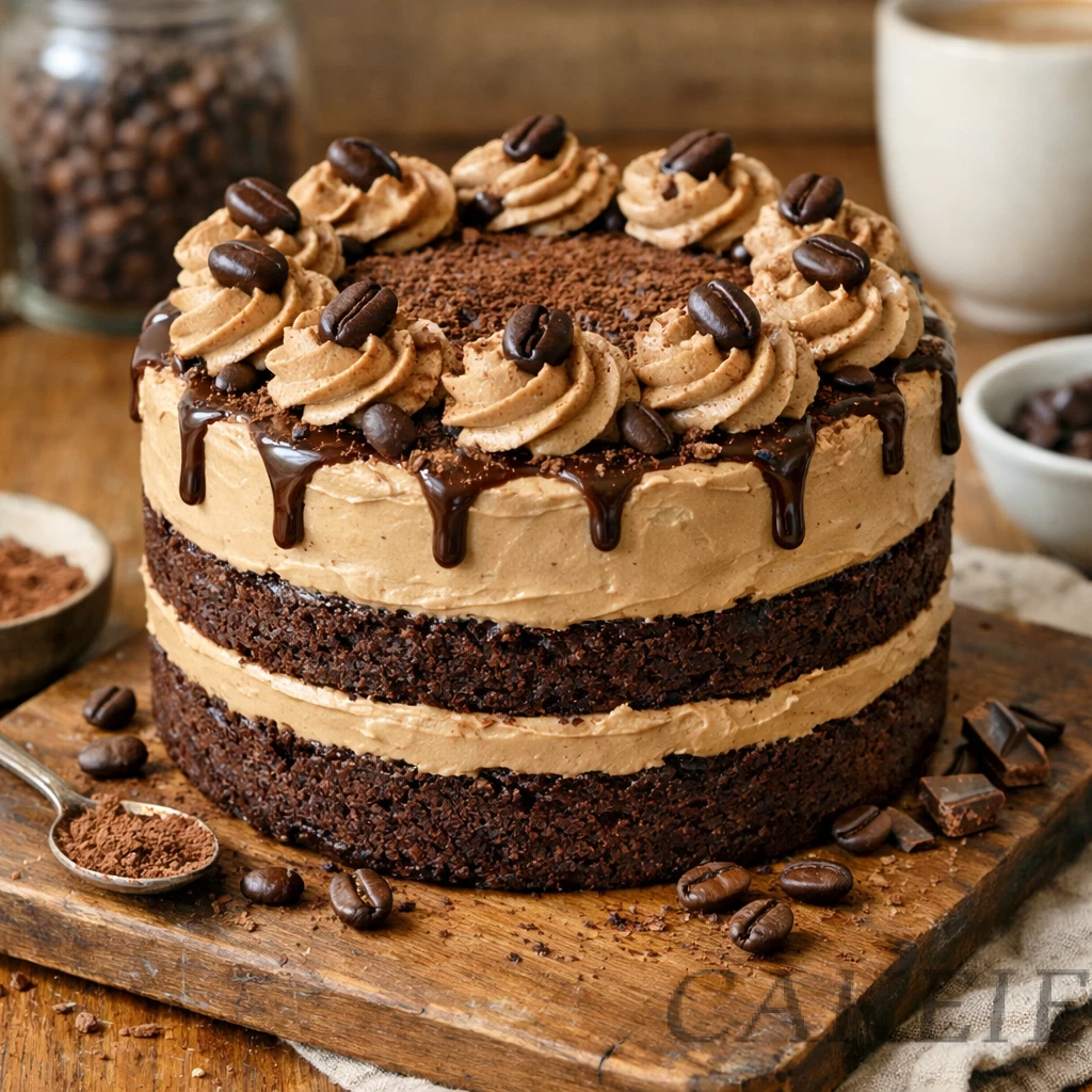 Coffee Mocha Photo Cake